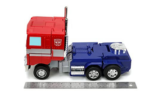 Jada Toys - Transformers Optimus Prime Dönüşen RC Araç - Çocuk Oyuncakları Hediyesi - Kamyon'dan Robota Dönüşüm - Işıklar & Sesler - Tam Fonksiyonlu Uzaktan Kumanda - 13' Uzun - 6