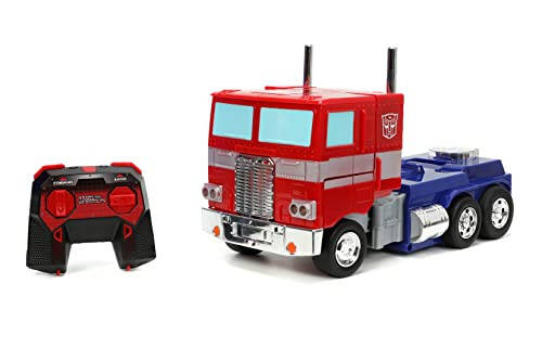 Jada Toys - Transformers Optimus Prime Dönüşen RC Araç - Çocuk Oyuncakları Hediyesi - Kamyon'dan Robota Dönüşüm - Işıklar & Sesler - Tam Fonksiyonlu Uzaktan Kumanda - 13' Uzun - 13