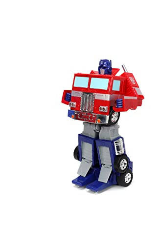 Jada Toys - Transformers Optimus Prime Konvertatsiya qiluvchi RC Avtomobil - Bolalar o'yinchoq sovg'asi - Yuk mashinasidan robotga o'zgarish - Chiroqlar va tovushlar - To'liq funksiyali masofadan boshqarish pulti - 13' Uzun - 11