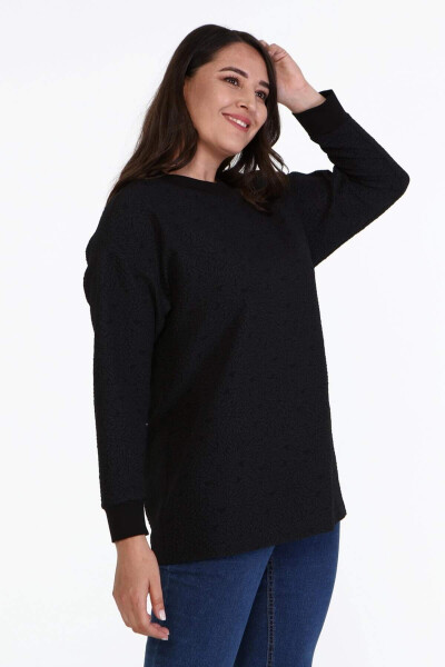 Jakarlı Bisiklet Yaka Sweatshirt - 2