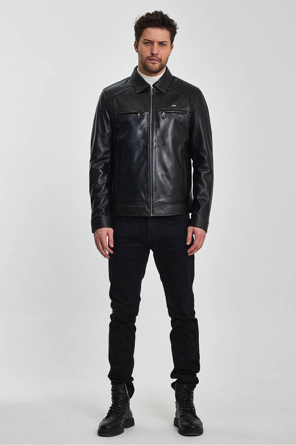 James Black Leather Jacket - 10