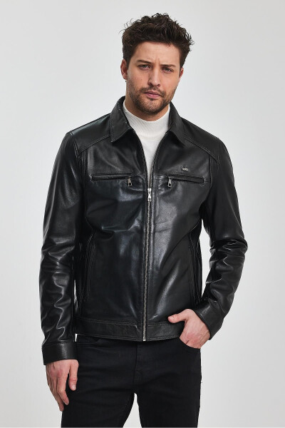 James Black Leather Jacket - 13