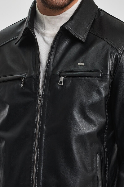 James Black Leather Jacket - 15