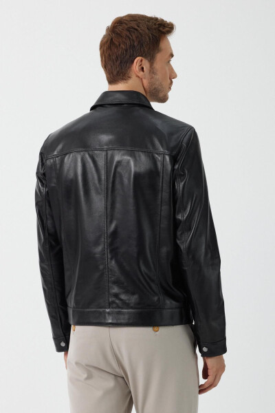 James Black Leather Jacket - 5