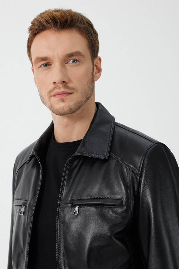 James Black Leather Jacket - 6