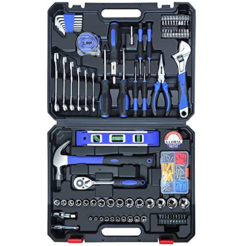 Jar-Owl 146 Piece Tool Kit, Drive Socket Set Auto Repair Tool Combination Mixed Tool Set, General Household Hand Tool Kits with Plastic Toolbox Storage Case - 1