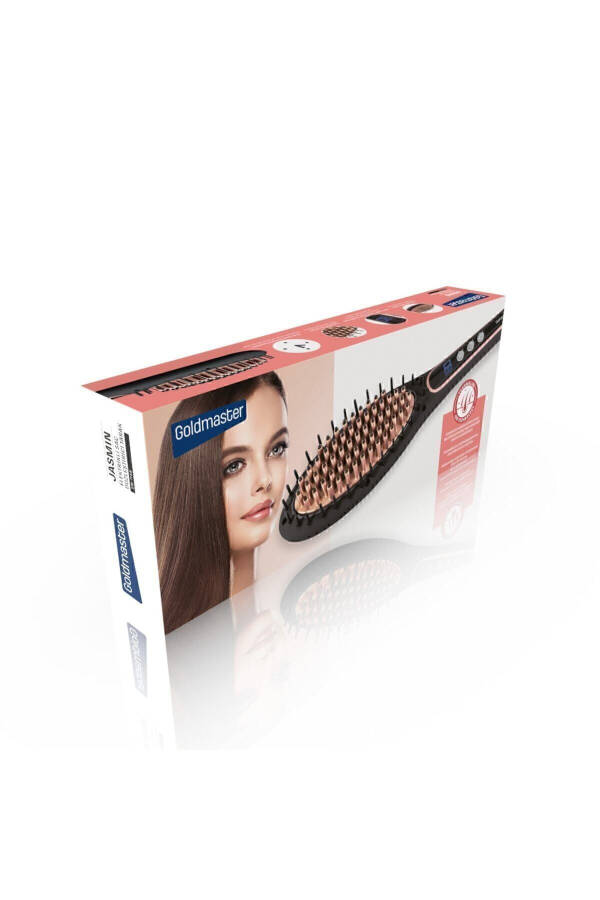 Jasmin Digital Display Tourmaline Ceramic Ionic Hair Straightening Brush Comb - 14