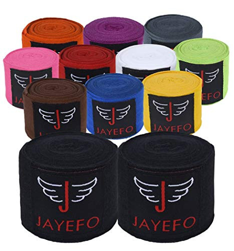 Jayefo Sports Hand Wraps 180 Inches Inner Boxing Gloves Martial Arts Wraps for Men & Women Boxing MMA Kickboxing Muay Thai - Pair - 1