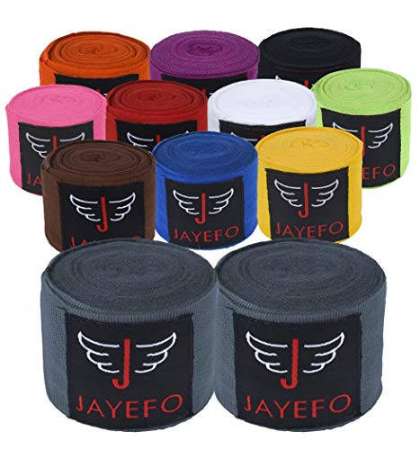 Jayefo Sports Hand Wraps 180 Inches Inner Boxing Gloves Martial Arts Wraps for Men & Women Boxing MMA Kickboxing Muay Thai - PAIR - 1