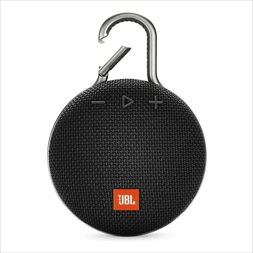 JBL Clip 3, Qora - Su o'tkazmaydigan, bardoshli va ko'chma Bluetooth karnayi - 10 soatgacha o'ynash - shovqinni bekor qiluvchi karnayi telefoni va simsiz oqimni o'z ichiga oladi - 1