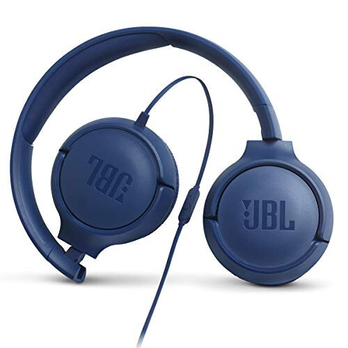 JBL Tune 500 - Kablolu Kulak Üstü Kulaklıklar, JBL Pure Bass Ses, 1 Tuşlu Uzaktan Kumanda/Mikrofon, Dolaşmayan Düz Kablo, Hafif ve Katlanabilir Tasarım, Siri veya Google Now'a Sor (Mavi) - 6