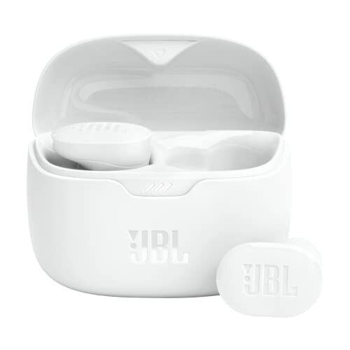 JBL Tune Buds - Haqiqi simsiz shovqinni bekor qilish quloqchinlari, JBL Pure Bass Sound, Bluetooth 5.3, aniq va ravshan qo'ng'iroqlar uchun 4 mikrofonli texnologiya, 48 soatgacha batareya quvvati, suv va changdan himoyalangan (oq) - 1