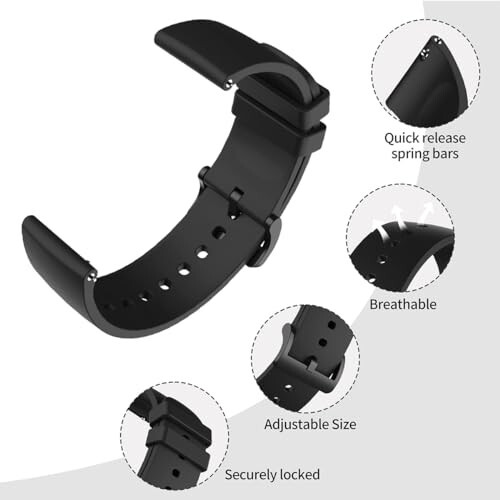 JeeJTek TGW008/zakotu Y66/Kuizil T70/uaue T60 Smart Watch Bandlari bilan mos keladigan RuenTech Bandlari, Smart Watch Bandlari uchun almashtiriladigan silikon tasmalar Su o'tkazmaydigan bilaguzuklar Ayollar va erkaklar uchun - 2