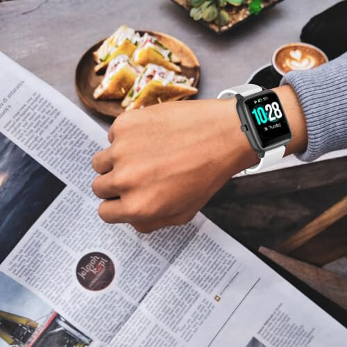 JeeJTek TGW008/zakotu Y66/Kuizil T70/uaue T60 Smart Watch Bandlari bilan mos keladigan RuenTech Bandlari, Smart Watch Bandlari uchun almashtiriladigan silikon tasmalar Su o'tkazmaydigan bilaguzuklar Ayollar va erkaklar uchun - 7