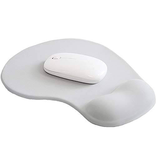 Jel Bilek Destekli Ofis Mousepad'i - Ergonomik Oyun Bilgisayar Masa Mouse Pad Bilek Desteği - Dizayn Oyun Pad Mat Kauçuk Taban Laptop Bilgisayar İçin - Silikon Kaymaz Özel Dokulu Yüzey (02Gri) - 1