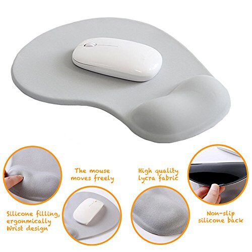 Jel Bilek Destekli Ofis Mousepad'i - Ergonomik Oyun Masaüstü Mouse Pad Bilek Desteği - Oyun Kumandası Matı Tasarım Kauçuk Taban Dizüstü Bilgisayar İçin - Silikon Kaymaz Özel Dokulu Yüzey (03 Siyah) - 3