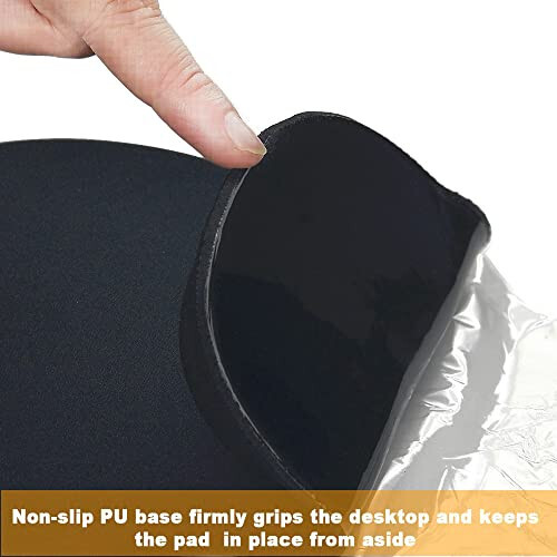 Jel Bilek Destekli Ofis Mousepad'i - Ergonomik Oyun Masaüstü Mouse Pad Bilek Desteği - Oyun Kumandası Matı Tasarım Kauçuk Taban Dizüstü Bilgisayar İçin - Silikon Kaymaz Özel Dokulu Yüzey (03 Siyah) - 6