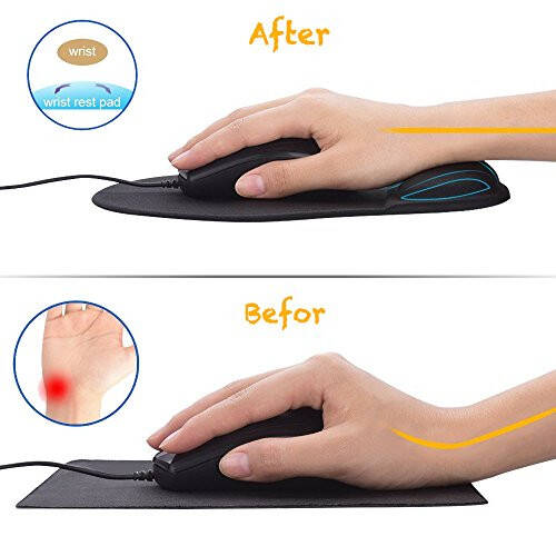 Jel Bilek Destekli Ofis Mousepadı - Ergonomik Oyun Masaüstü Mouse Pad Bilek Desteği - Tasarım Oyun Kontrolcüsü Mat Kauçuk Taban Dizüstü Bilgisayar İçin - Silikon Kaymaz Özel Dokulu Yüzey (01Pembe) - 12