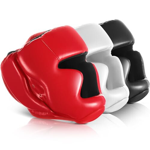 Jenaai 3 Pcs Boxing Head Gear Adjustable Padded Boxing Headgear MMA Training Kickboxing Muay Thai Martial Arts Karate Taekwondo Sparring Boxing Helmet for Adult Men Women Beginner - 1