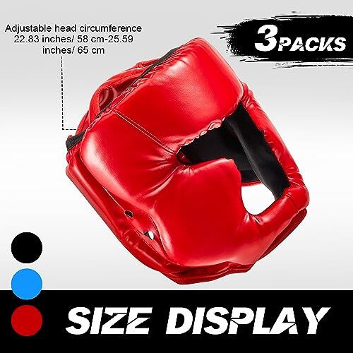 Jenaai 3 Pcs Boxing Head Gear Adjustable Padded Boxing Headgear MMA Training Kickboxing Muay Thai Martial Arts Karate Taekwondo Sparring Boxing Helmet for Adult Men Women Beginner - 2