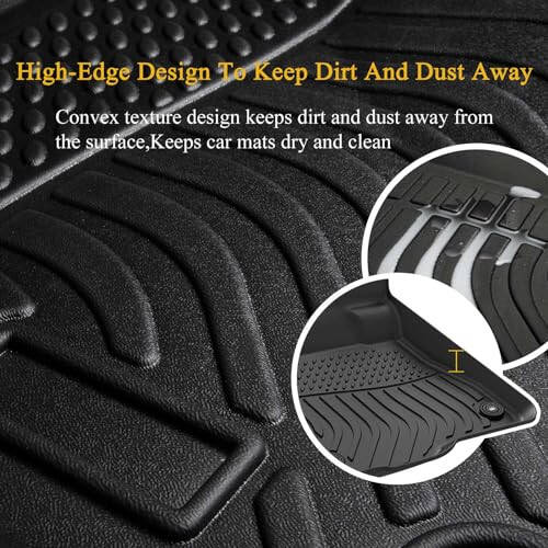 Jenofa - Floor Mats & Cargo Mat Custom for 2018-2024 Camry Hybrid All Weather Trunk Mat Waterproof Floor Liners Full Set Black Accessories - 4