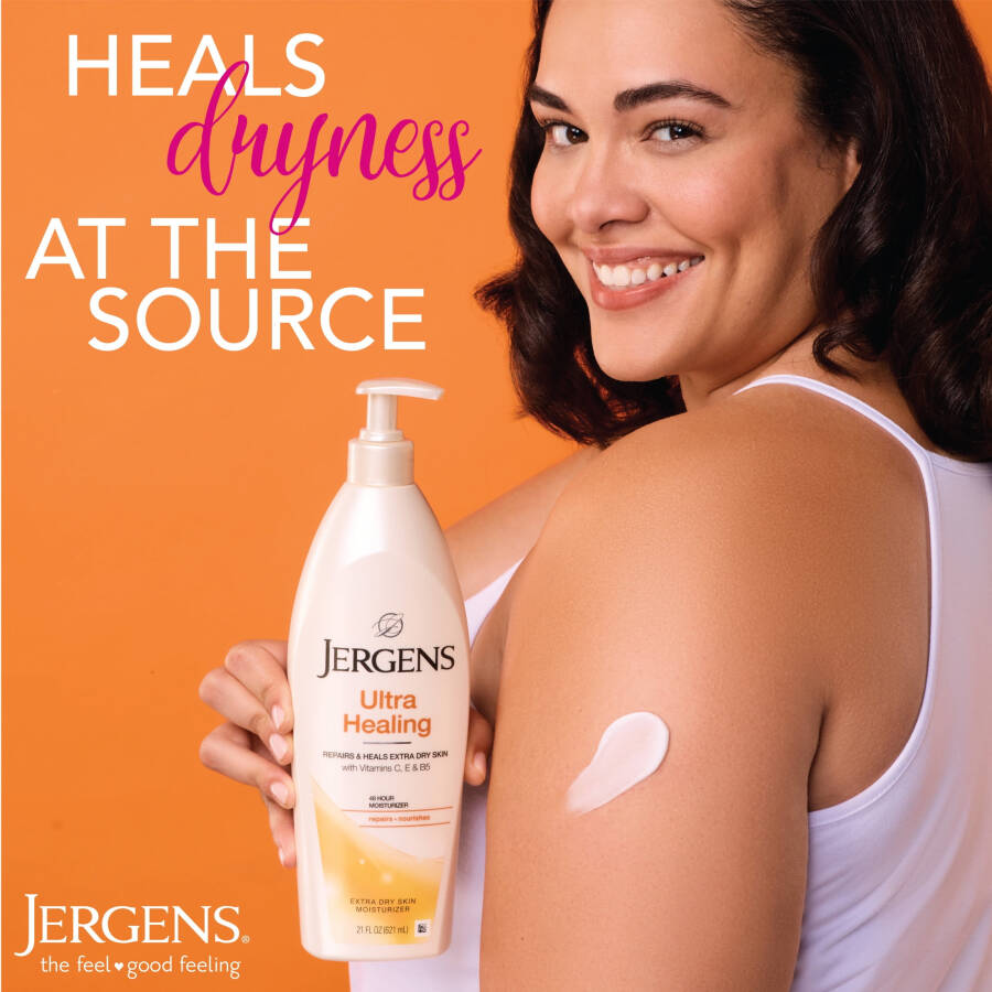 Jergens Ultra Healing Hand and Body Lotion Dry Skin Moisturizer, Vitamins C, E, B5, 2 oz - 6