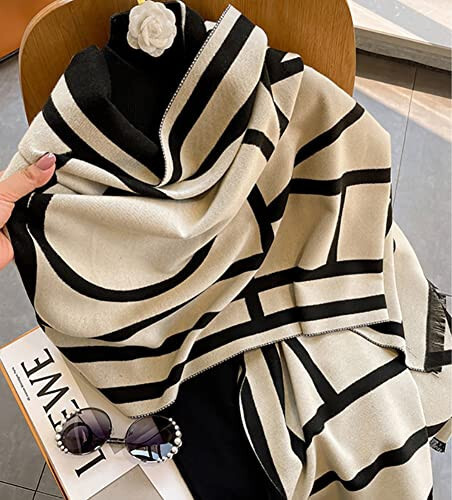 JERLA Cashmere Feel Scarf winter warm large soft Shawl wrap Scarf for women - 3