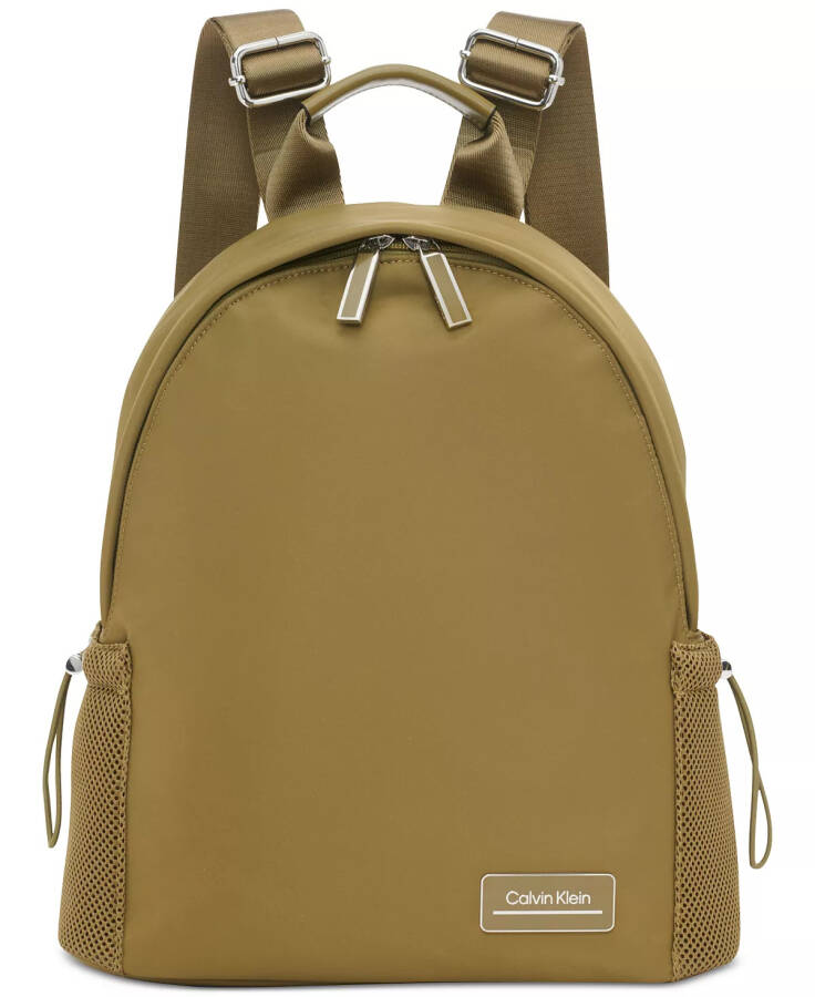 Jessie Mesh Side Pocket Nylon Backpack Olive Branch - 4