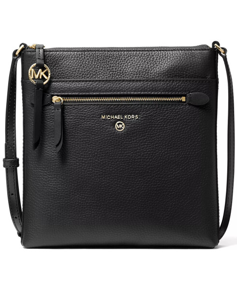 Jet Set Charm Leather Small North South Flat Crossbody Black - 1