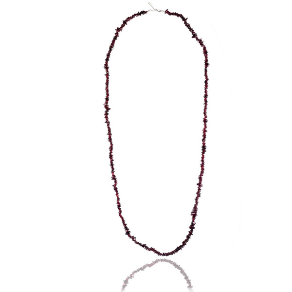 JEWELLERY Ruby Natural Stone Double Row Ladies Long Necklace - 2