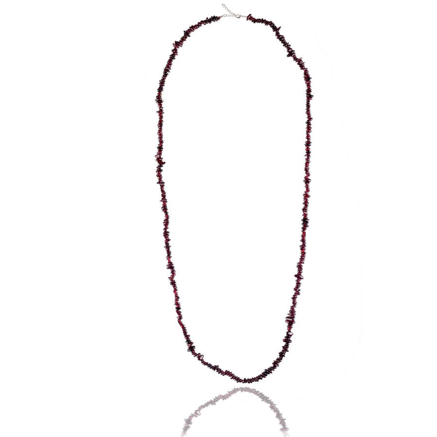 JEWELLERY Ruby Natural Stone Double Row Ladies Long Necklace - 5