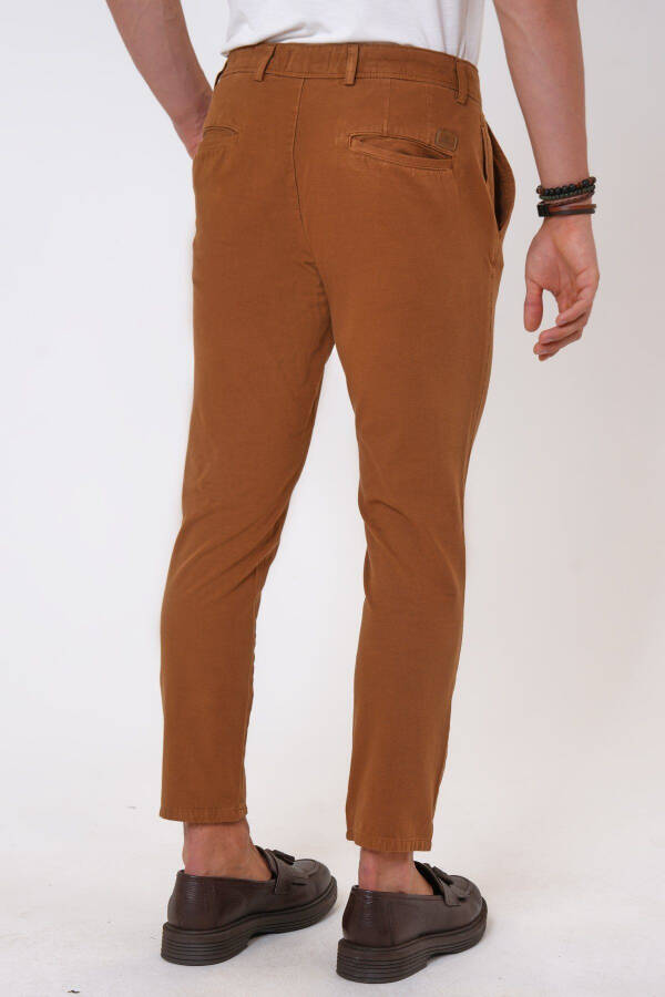 Jigarrang Slim Fit Paxta Chino Shimlari - 5