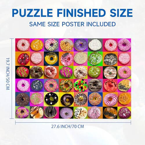 Jigsaw Puzzles 1000 Pieces for Adults, Families (Donuts) Pieces Fit Together Perfectly - 6