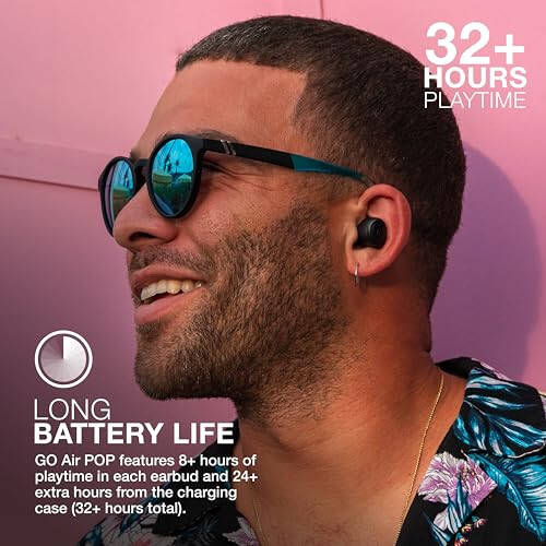 JLab Go Air Pop True Wireless Bluetooth Earbuds + Charging Case, Black, Dual Connect, IPX4 Sweat Resistance, Bluetooth 5.1 Connection, 3 EQ Sound Settings Signature, Balanced, Bass Boost - 2