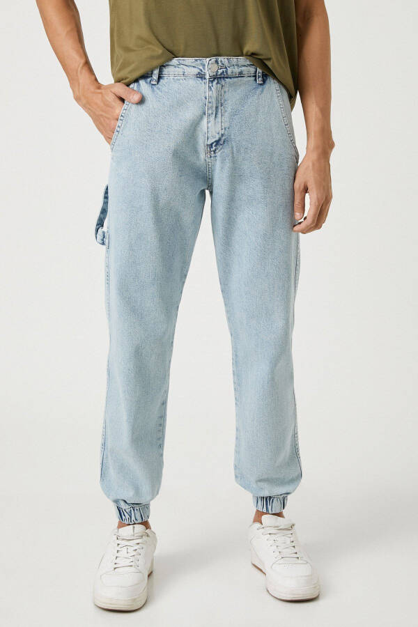 Jogger jeans with buttoned pockets, cotton. - 3