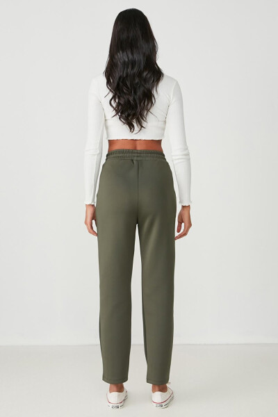 Jogger Pants with Elastic Waistband and Cuffs 810 Khaki - 4