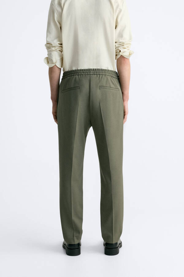 Jogger Waist Comfort Pants - Dark Khaki - 21