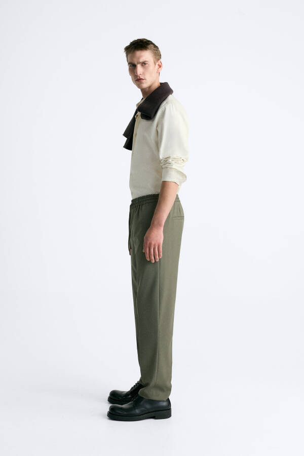 Jogger Waist Comfort Pants - Dark Khaki - 22