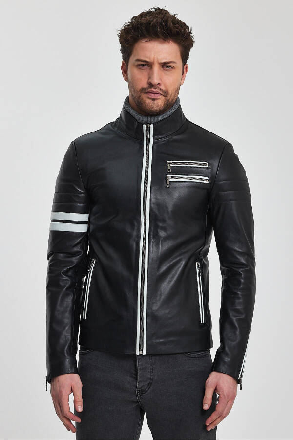 Johan Black Leather Jacket - 9