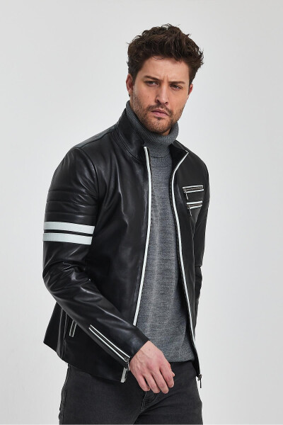 Johan Black Leather Jacket - 12