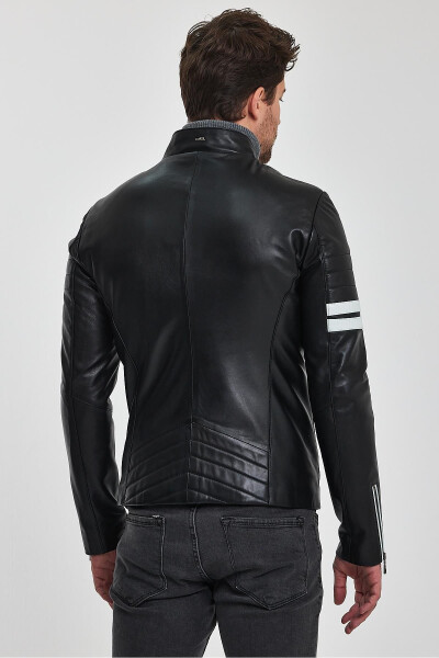 Johan Black Leather Jacket - 6