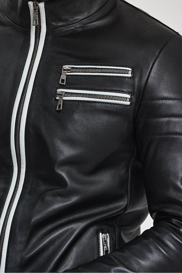 Johan Black Leather Jacket - 7