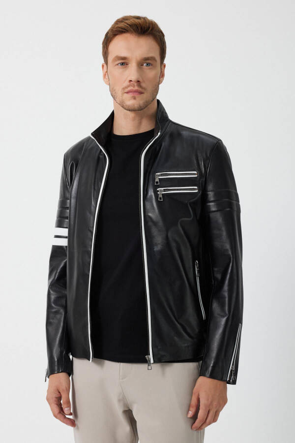 Johan Black Leather Jacket - 2