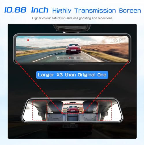 JOMISE 4K+2.5K Detached Rear View Mirror Camera, 10.88