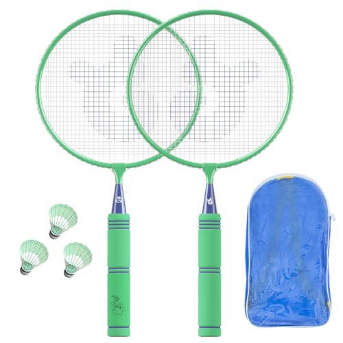 JOY SPOT! Kids Badminton Rackets Set with Soft Grip, Oversize & Lightweight Shuttlecocks Racquet with Carry Bag for Children Youth, 2 Player Sport Game for Indoor Outdoor Backyard - 7