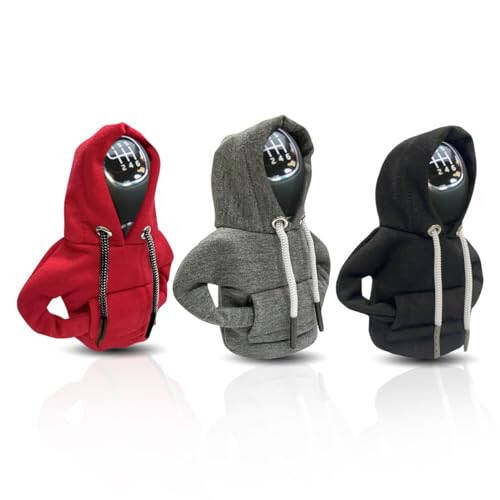 JOYCOURT Car Gear Shift Hoodie, Fashionable Gear Shift Knob Cover, Mini Hoodie for Auto Shifter, Auto Interior Cute Gadgets, Universal Car Decor Accessories - 1