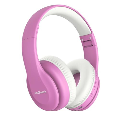 JoySpark Kids Bluetooth Headphones, Lightweight Kids Wireless Headphones for Kids, 85/94dB Volume Limited, 60 Hours Playtime, Bluetooth 5.3, Over-Ear Toddler Headphones with Built-in Mic - Pink - 1