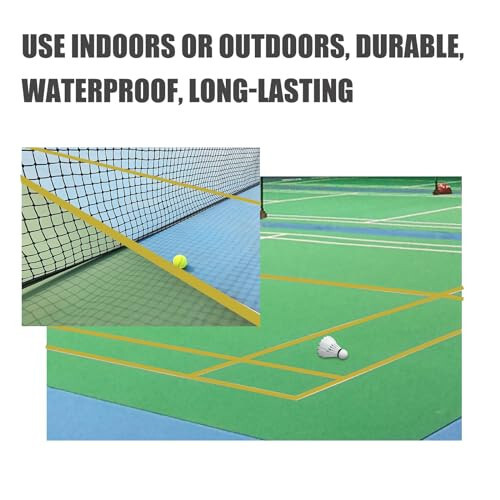 JPTXTXG Pickleball Court Tape - 2 Inches Wide, 110 Feet Long 2 Rolls, Ultra Durable Outdoor Floor Marking Tape for Pickleball Courts, badminton court and More - Weather & UV Resistant - 4