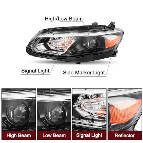 JSBOYAT Bulbs Included Headlight Assembly Replacement for 2016-2018 Chevy Malibu OE Style Factory Halogen Projector Chevrolet Headlamp Passenger and Driver Side - 2