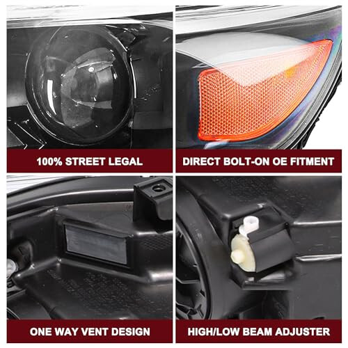 JSBOYAT Bulbs Included Headlight Assembly Replacement for 2016-2018 Chevy Malibu OE Style Factory Halogen Projector Chevrolet Headlamp Passenger and Driver Side - 5